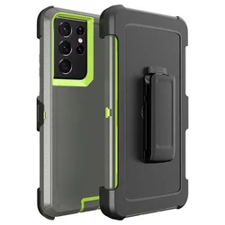 3 - in - 1 Rugged Armor Case with Clip - Samsung s26 edge (Green Dark Grey)