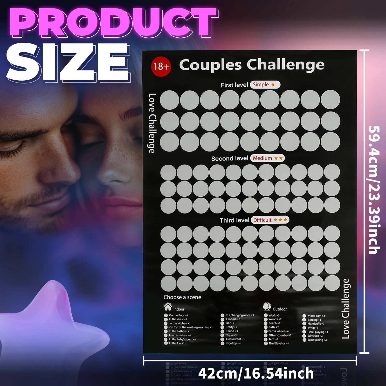 Romantic Adventure Scratch-Off Poster: 100 Fun Date Night Ideas
