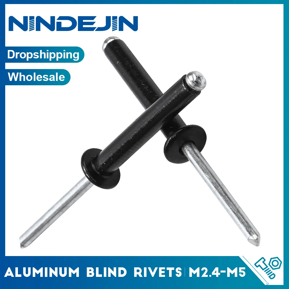 Black Blind Rivets 10-50pcs Metal Rivets Aluminum Mushroon Head Mandrel Pop for Furniture