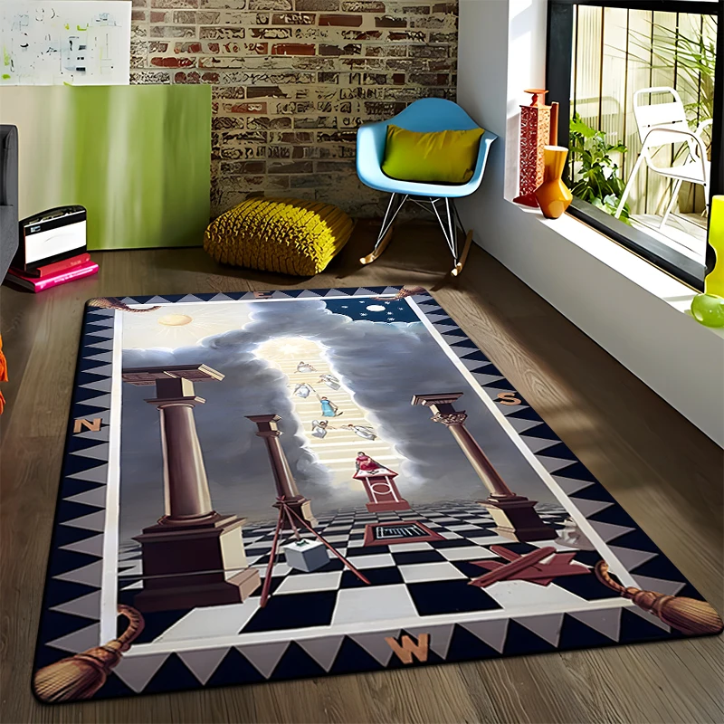 Masonic Illuminati Printed Pattern Rug Baby Play Crawl Floor Mat Living Room Carpet Teen Bedroom Decor Carpet Mat Children floor mat