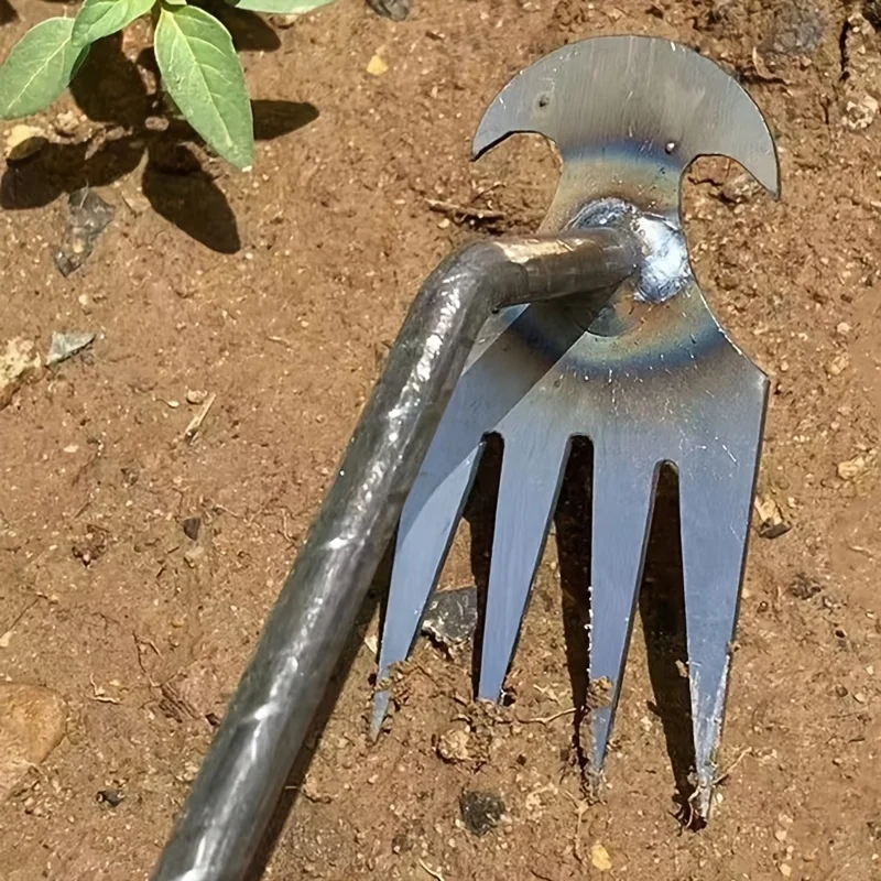 1pc Small Weed Puller With 4 Teeth, Gardening Hand Tools, Weed Remover Tool For Yard Ergonomic Weeder Tool（The Handle Can Be