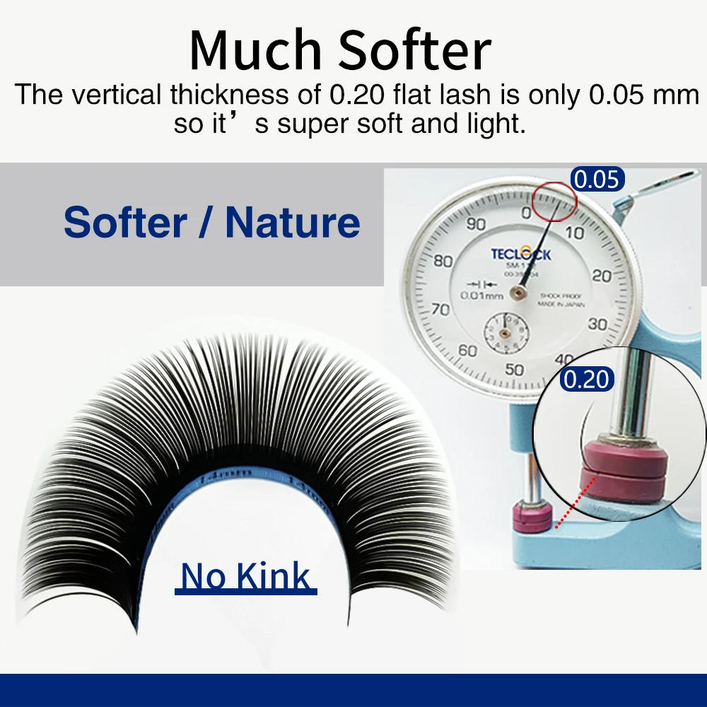 10 cases Lashonly Softer Ellipse Flat Lashes Extension Cashmere Mink Split Tips Matte False Eyelash Extensions Supplies Volume 2