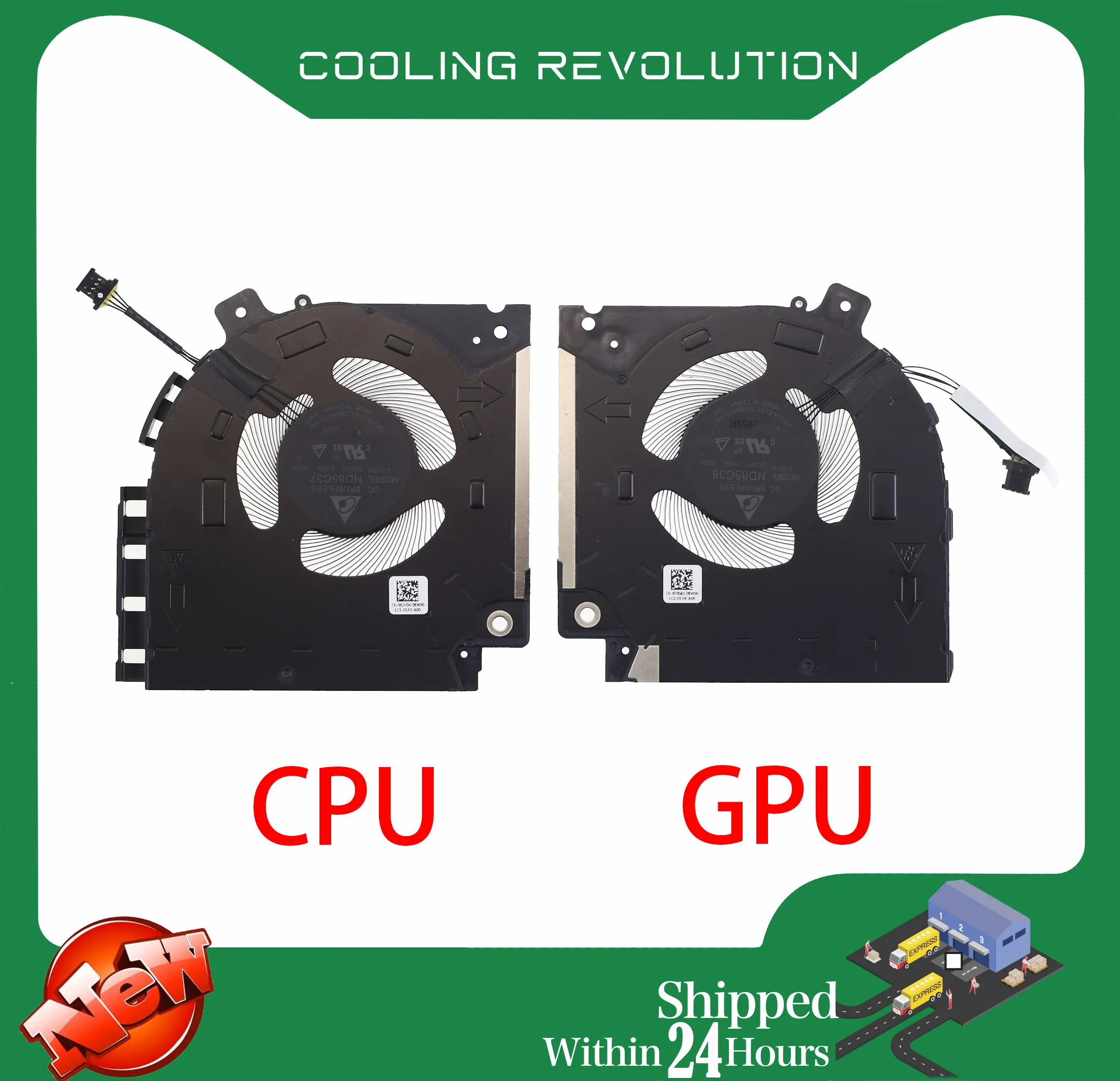 

Laptop CPU GPU Cooling Fan ND85C37 ND85C38 For Dell Alienware X15 R1 082VD4 82VD4