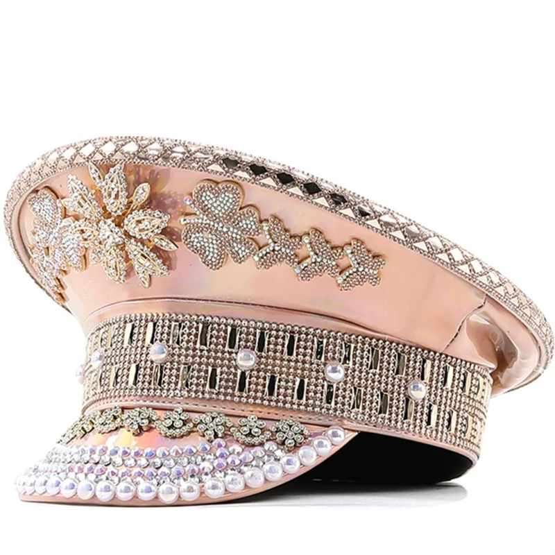 

Wedding Bride Captain Sergeants Hat Pearl Hat Christmas Party Hat HXBA