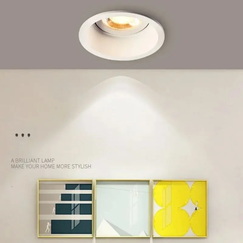Anti Glare LED Downlight Adjustable 7W12W15W20W24W AC90-260V Dimmable CRI 97 COB Ceiling Lamp Spot Lights For Home led downlight,recessed ceiling spotlight,ceiling lamps