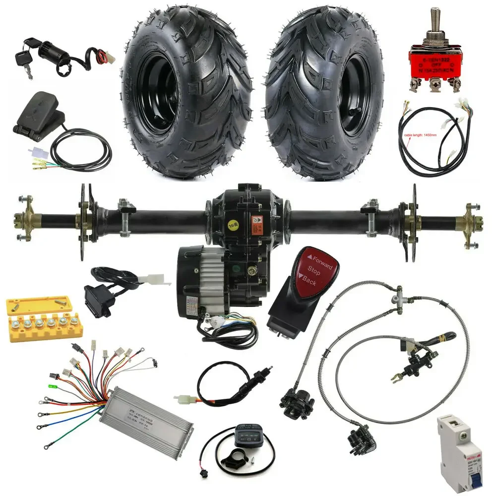 Tdpro 30 "Kit Asse Posteriore 48V 1000W Motore Elettrico Go Kart Differenziale Scooter Quad Atv