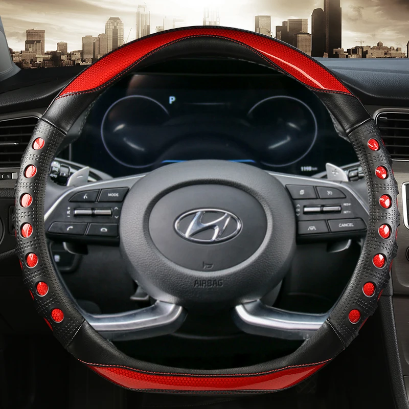 

Автомобильные аксессуары из углеродного волокна и кожи D-формы для Hyundai Creta II 2021 2022