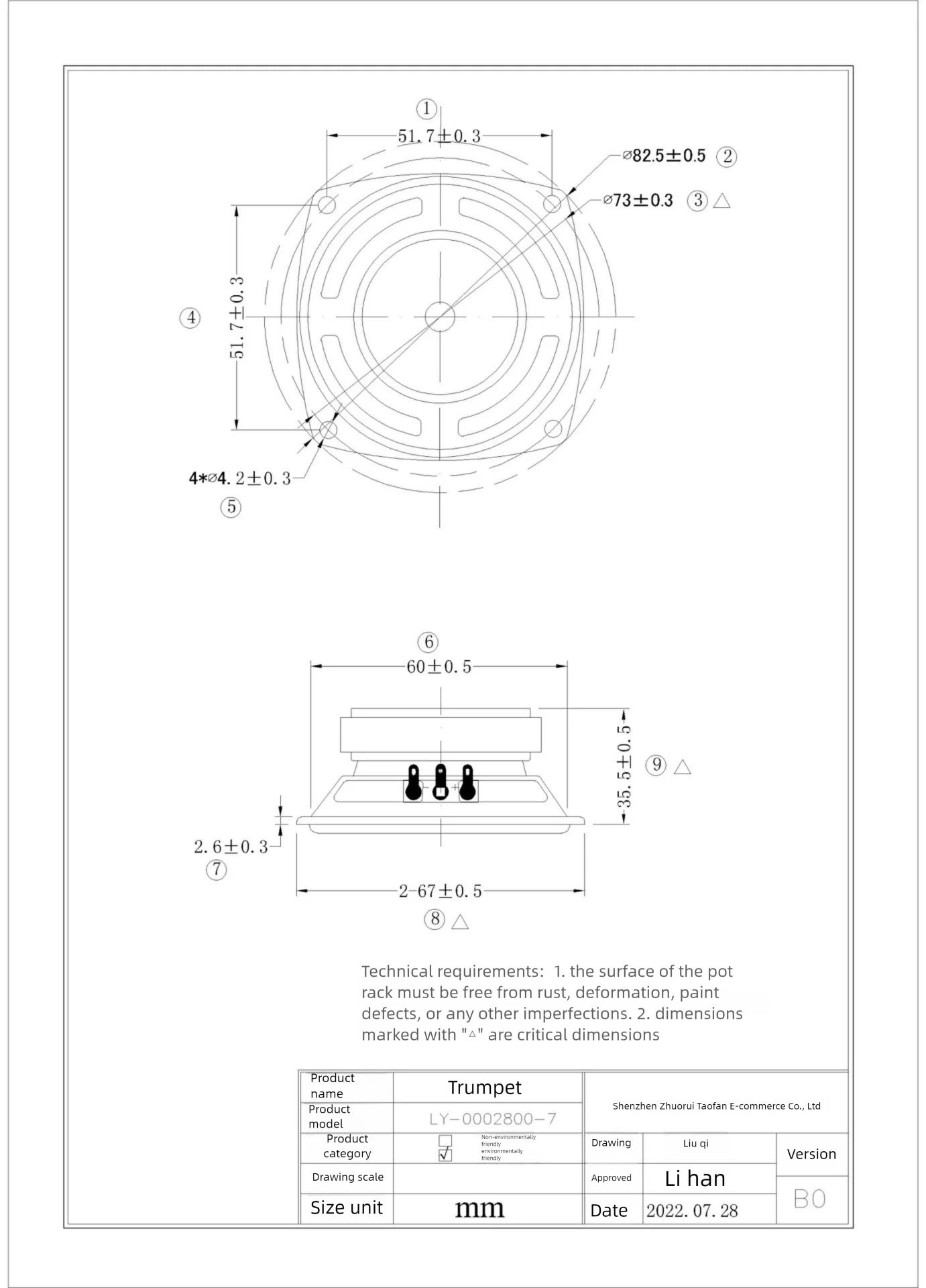 Bluetooth Externer Magnetischer Kleiner Lautsprecher 2,5 Zoll 4 Ohm 15 Watt Gummikante IPX7 Wasserdicht für Draußen – Detail 6
