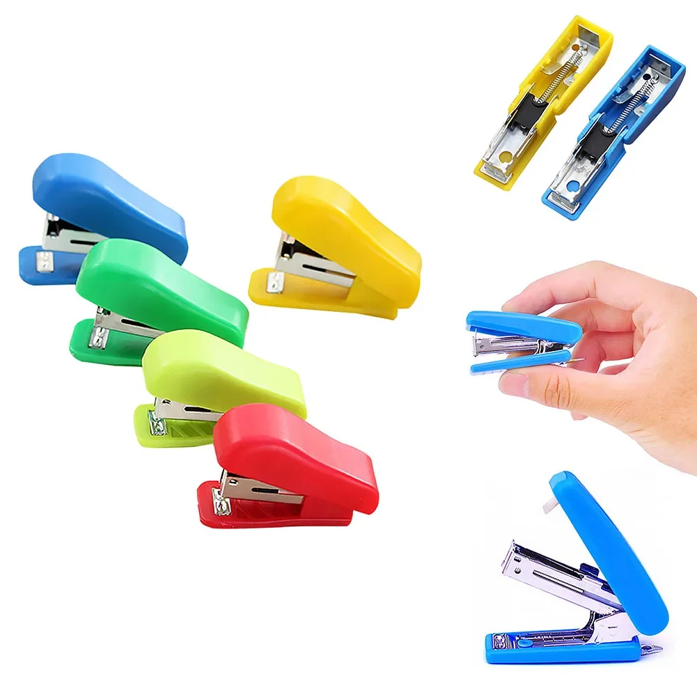 Random Color Stapler Solid Office Stationery Cute Mini Without Stapler for Student Use Small Portable Plastic for No. 10 Staples push stapler mini stapler set hand stapler rotatable stapler metal stapler