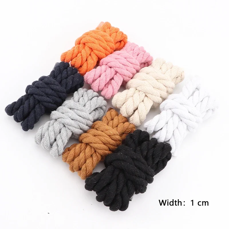 Quality Round Shoelaces Colorful 1CM Thicker Cotton Shoe Laces For Sneakers Fashion Men And Women Shoestring Accessories