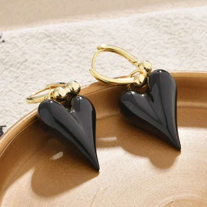 Fashion Jewelry Enamel Heart Dangle Earrings Girl Women Gifts Ear Accessories dangle earrings