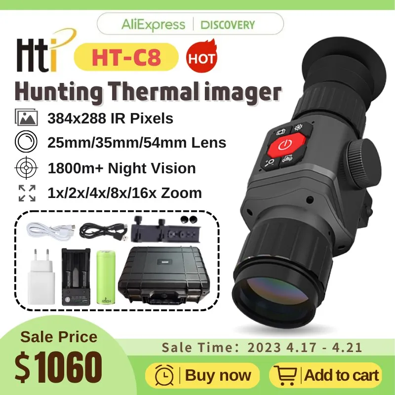 25mm/35mm Htc8 Thermal Camera For Hunting Monocular Adjustable