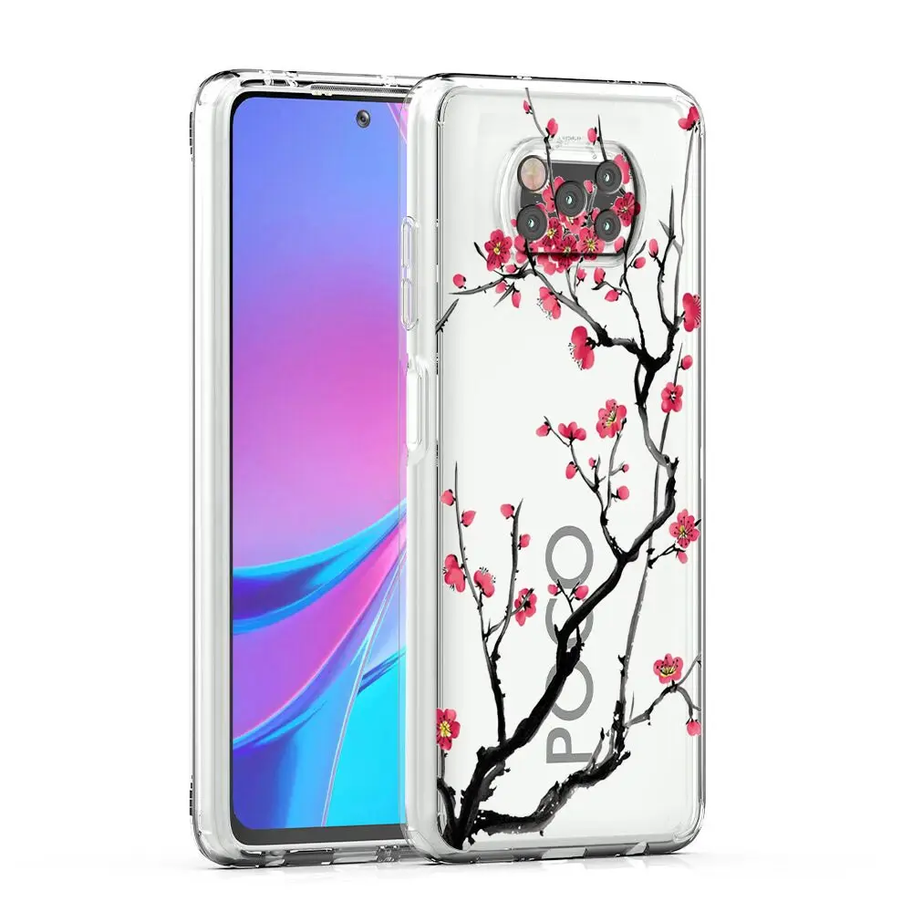 Clear Flower Pattern Phone Case Cover