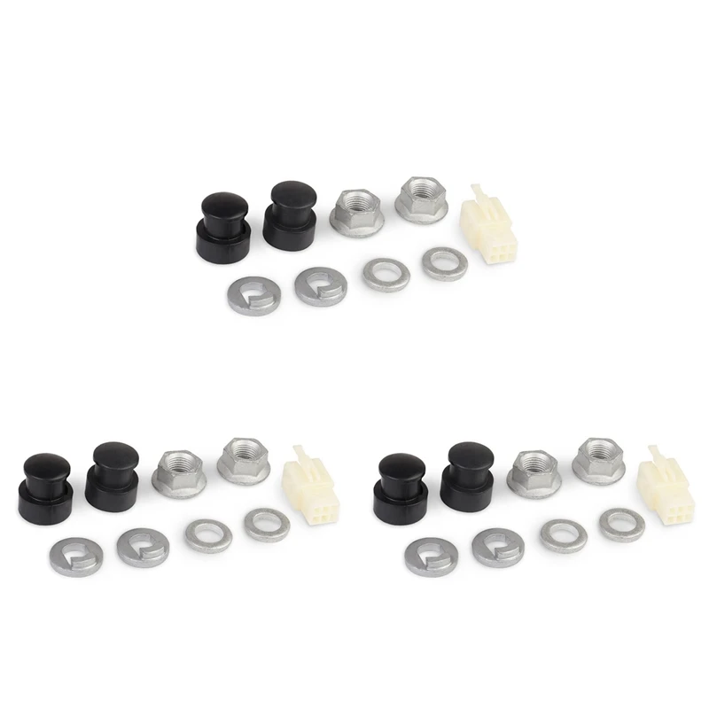 3X E-Bike Electric Bicycle Hub Motor Axle M12 Front Lock Nut /Lock Washer /Spacer /Nut Cover With 12Mm Shaft