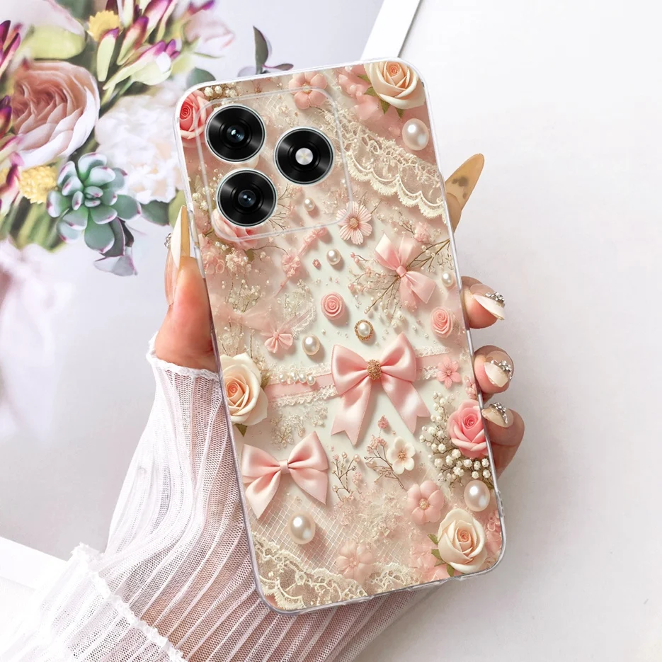 Cute Cat Luxury Painted Clear Silicone Soft Slim Phone Case Cover