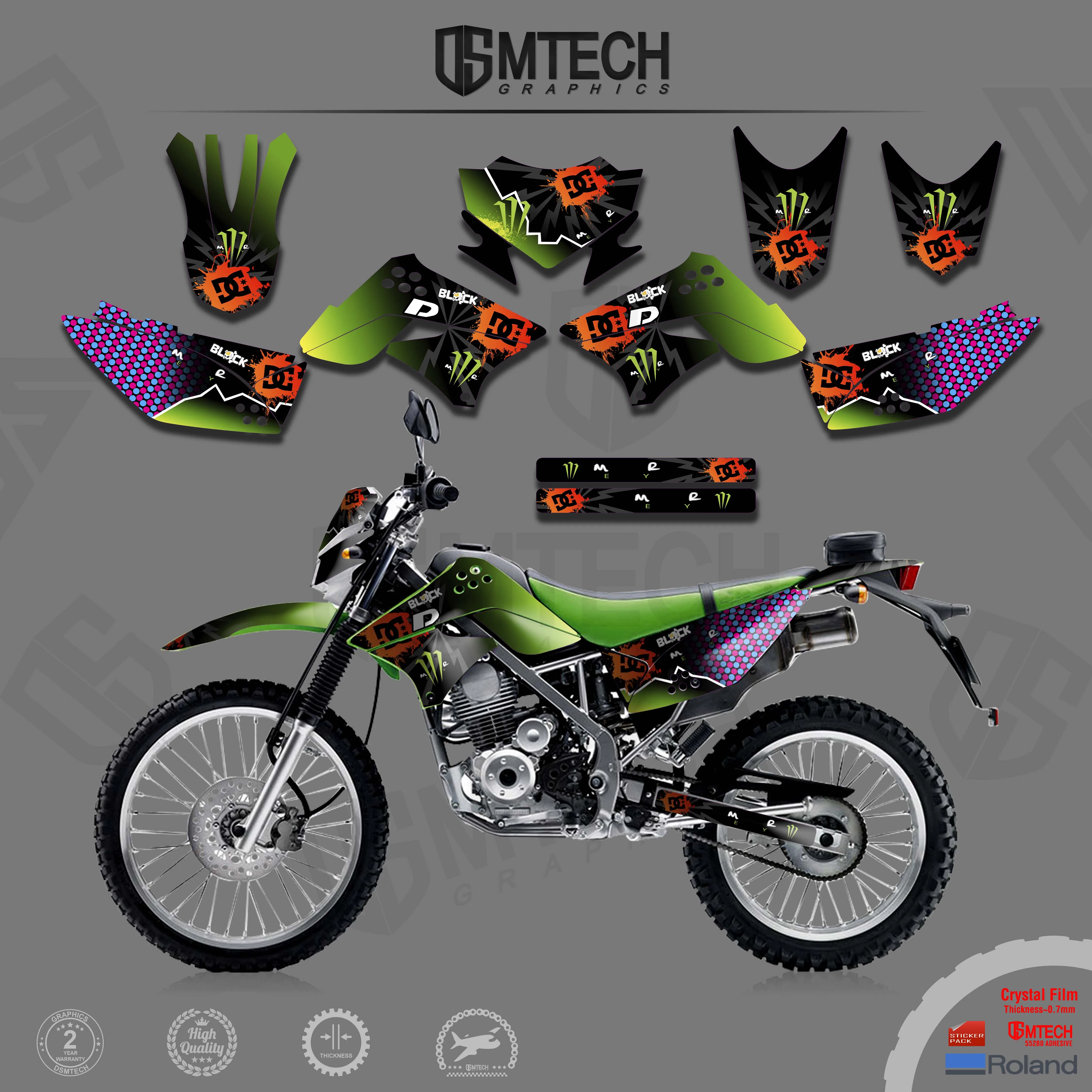 DSMTECH Motorcycle Decal Stickers Graphics Kit For KAWASAKI 2013 2014 2015 KLX125-150 15-13