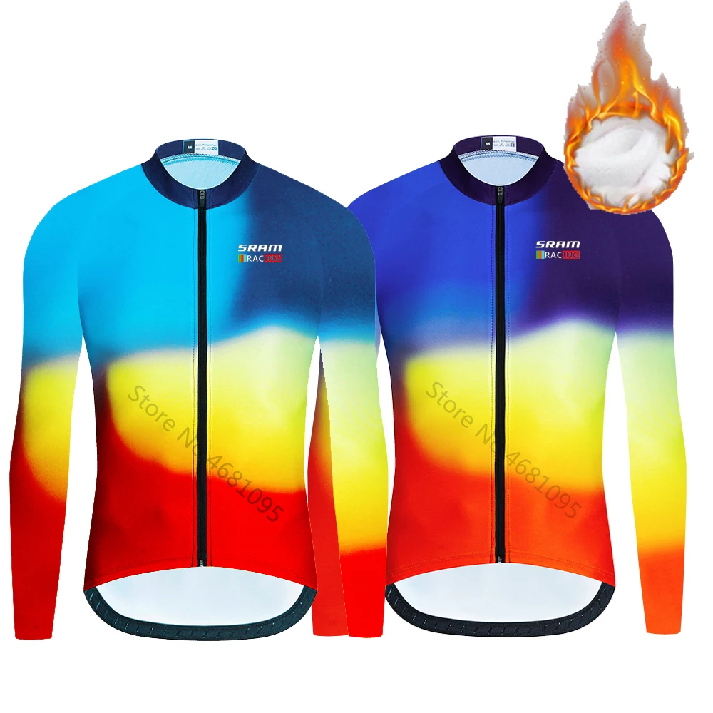 

Мужская Спортивная Трикотажная одежда SRAM для езды на велосипеде мужские флисовые комбинезоны 2023 профессиональная одежда для велоспорта на зиму Ropa Ciclismo