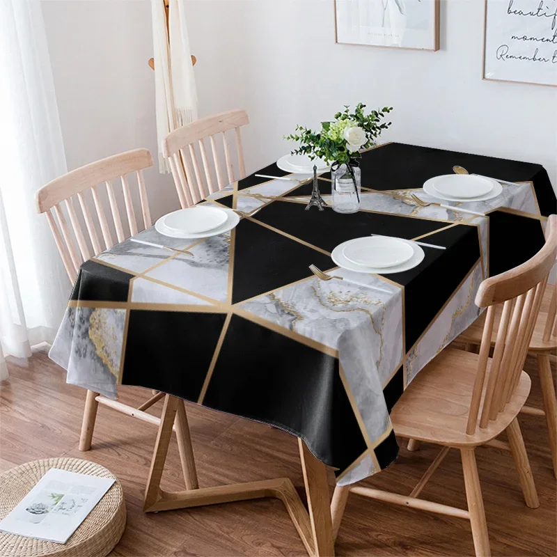 

Marble Tablecloths Waterproof Kitchen Items Coffee For living Room Home Decor Dining Nappe De Table