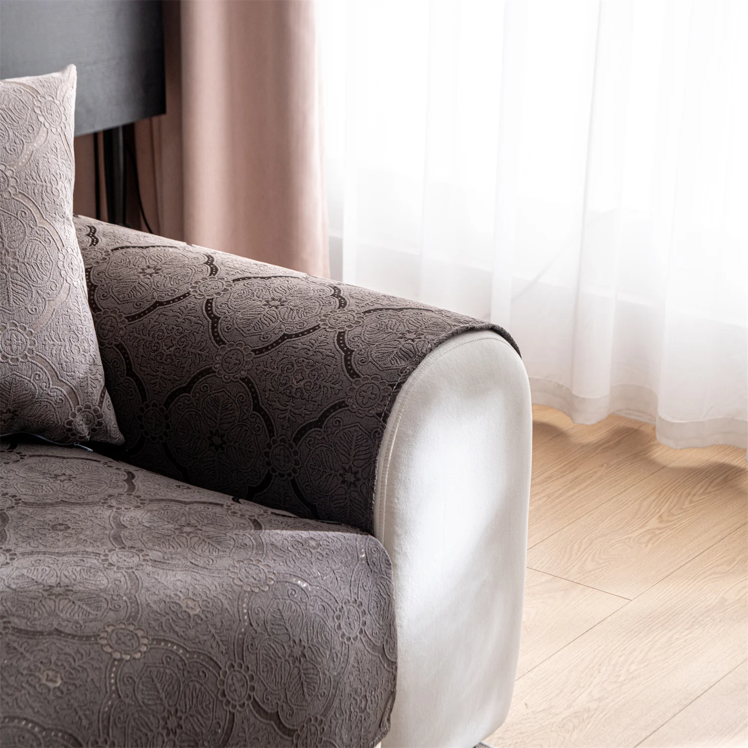 Jacquard Water Repellent Sofa Couch Cover Anti-Scratch, Anti-Slip Sofa Slipcovers for Living Room Couch Seat Cover Protector 5