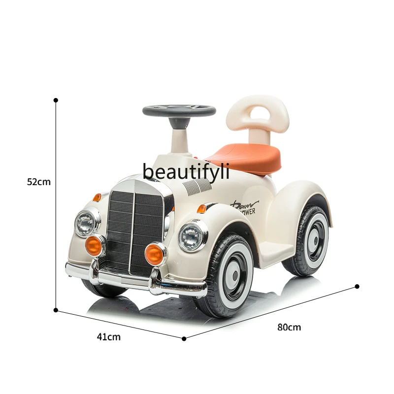 Retro children's electric car motorcycle four-wheel battery car boys and girls baby children can ride toy