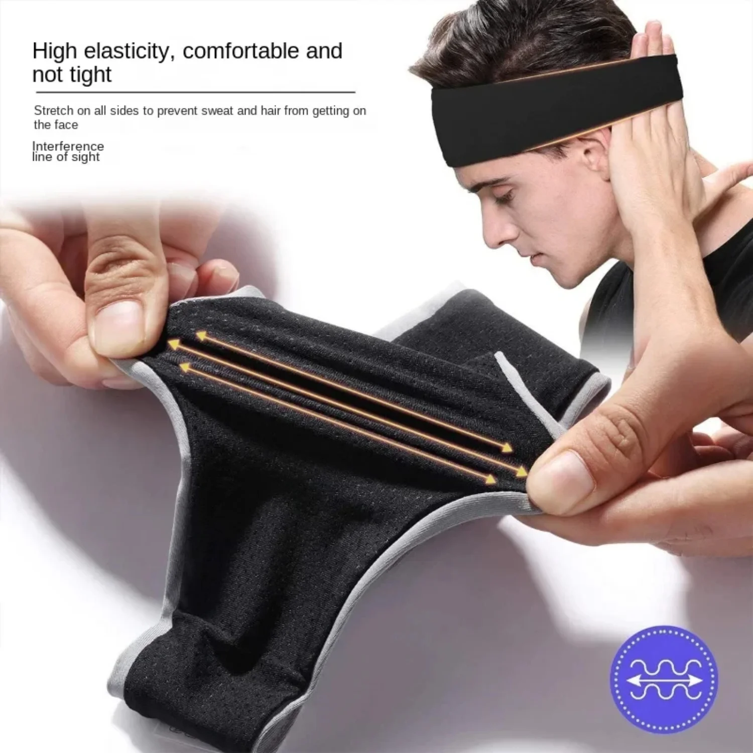 Sweatband Men Women Elastic Sport Hairbands Band Yoga Headbands Headwear Headwrap Sports Hair Accessories Safety Band