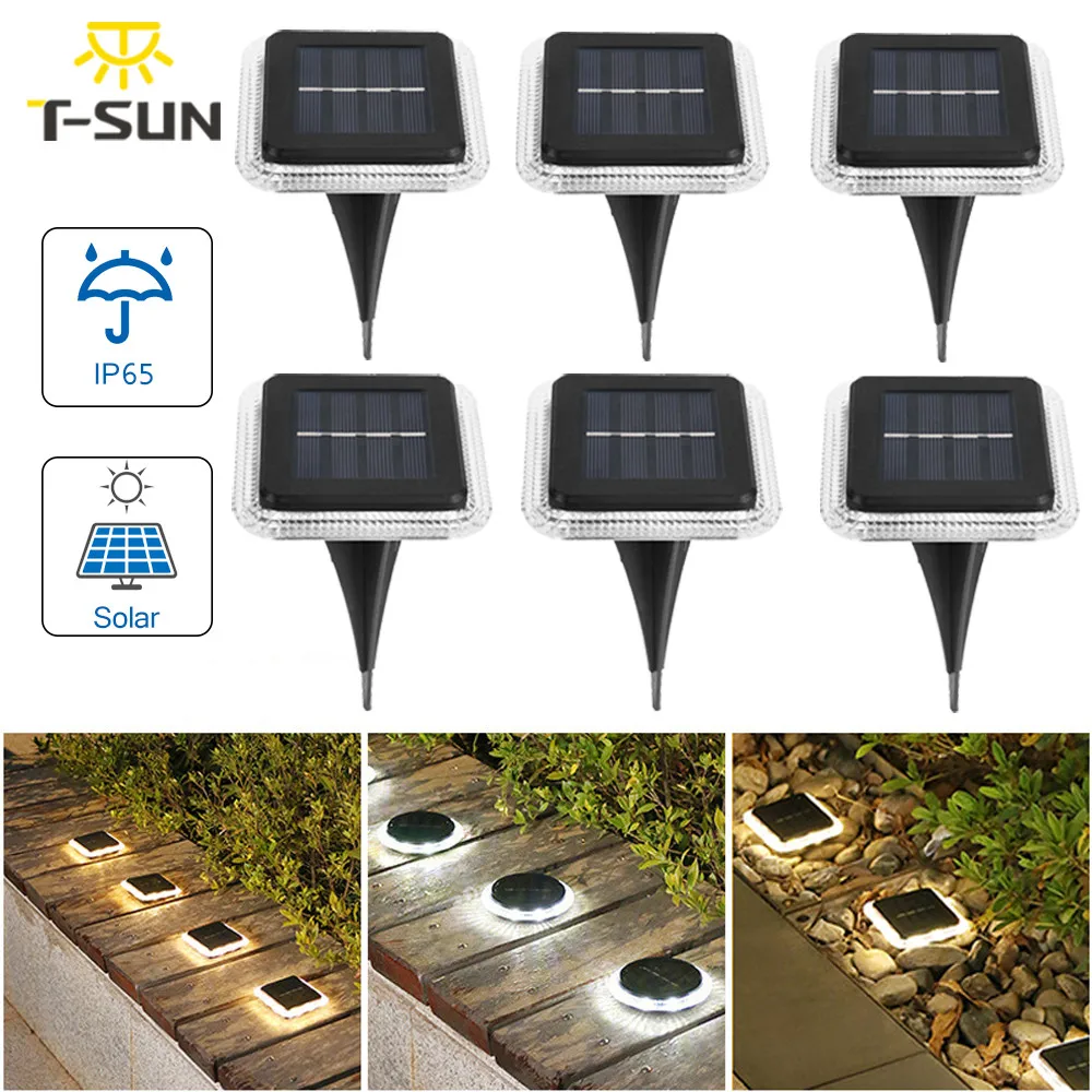 

4PCS/6PCS 8LEDS LED Solar Pathway Light Outdoor IP65 Ground Lamp for Garden Decoration Solar Buried Lamp In-Ground Light