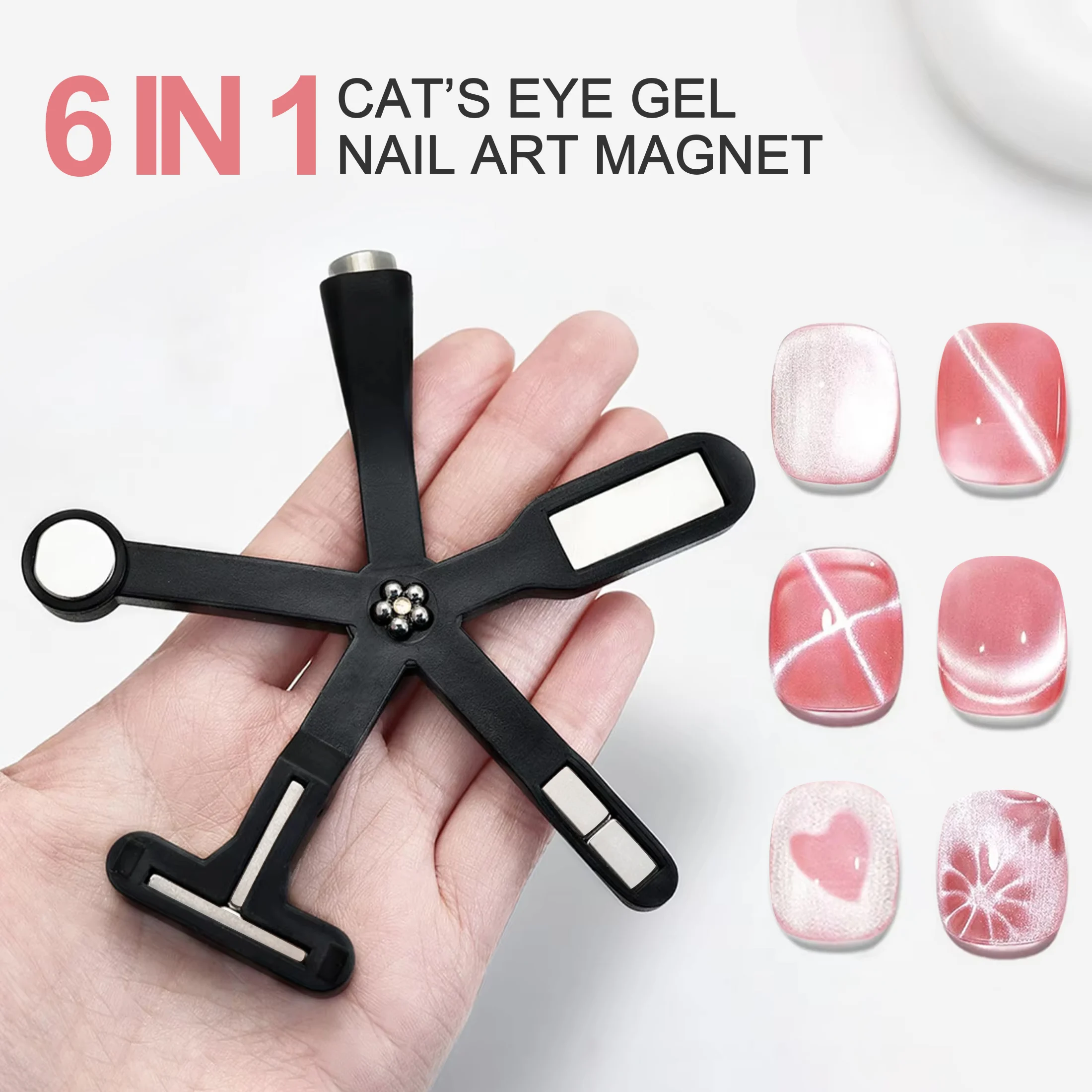 6-IN-1 Strong Magnetic Stick for Cat Eye Gel Polish Nail Magnet Tool Magnet Pen Nails Art Design Glitter Effect Manicure Tools
