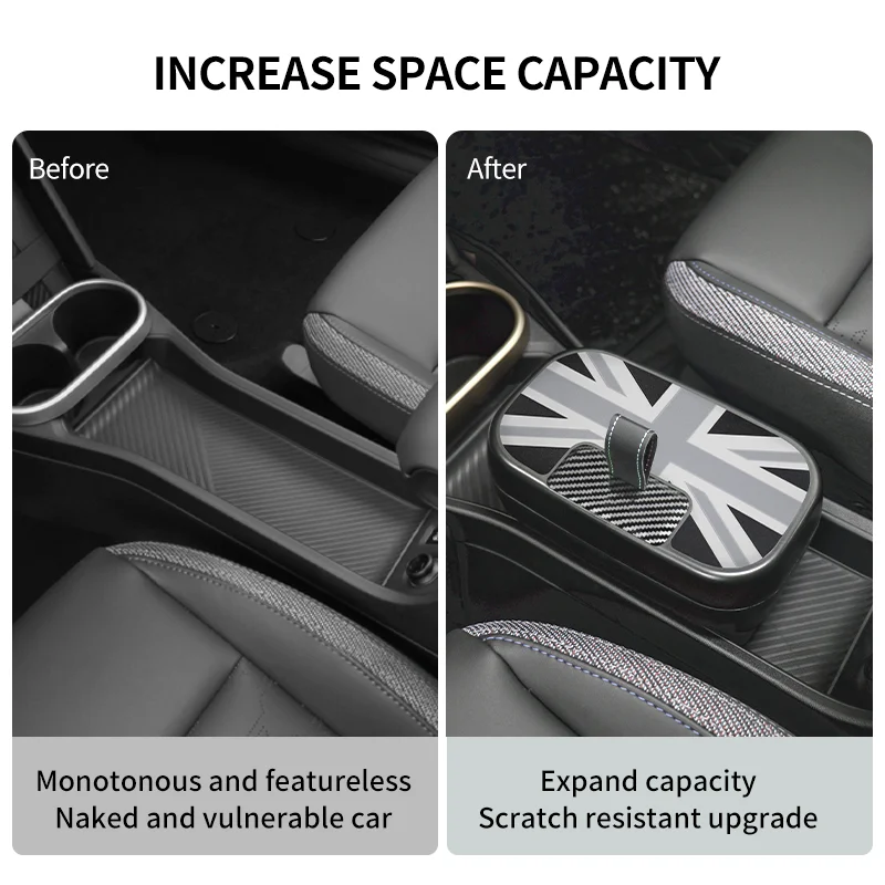 Central Control Storage Box For BMW Mini Cooper F65 F66 2024 2025 Central Armrest Storage Box Car Accessories 4