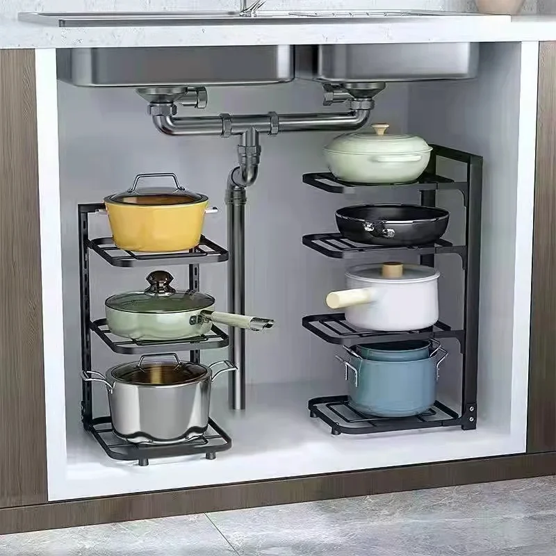 

Стойка-органайзер для кухонных кастрюль из нержавеющей стали