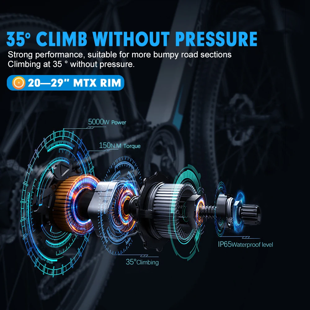 MTX 72V 5000W Electric Bike Conversion Kit 20-29inch Brushless Non