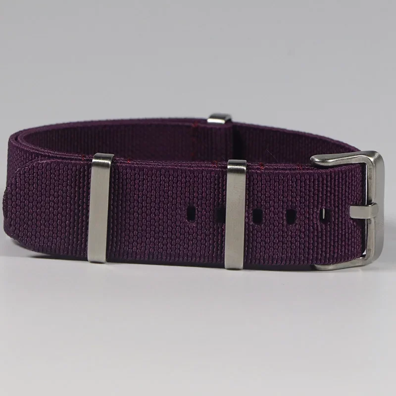 Bi-Color French Parachute Nylon Elastic Watch Strap - Military Style Bracelet