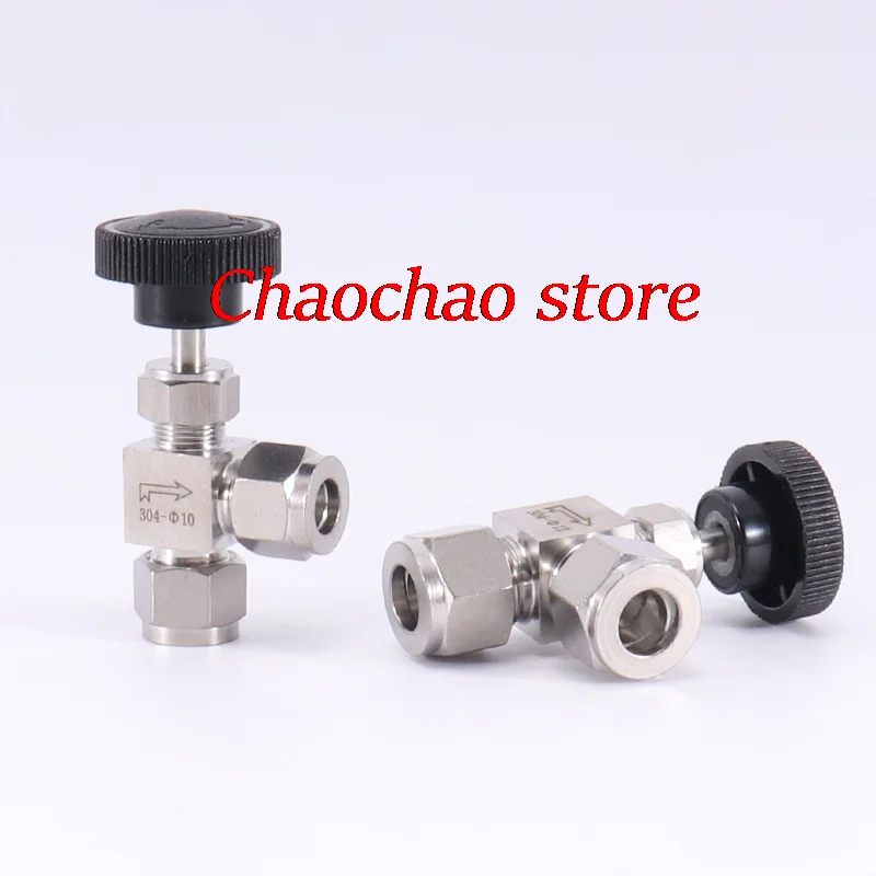 

1PC Adjustable Right angle needle 6 8 10 12mm 1/8 1/4 3/8 inch hard tube SS304 Flow Control shut off crane needle valve