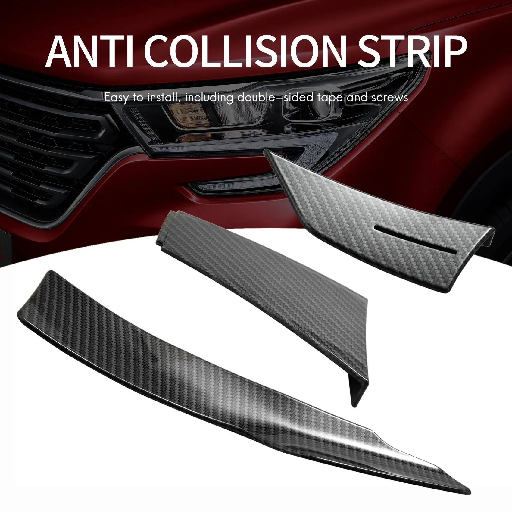 Universal Carbon Fiber Look Car Front Bumper Lip Splitter Fins Body Canards Diffuser Spoiler for -BMW 1