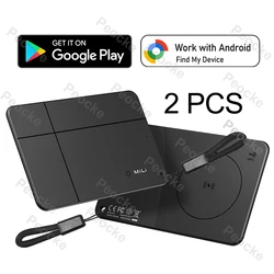 Smart Anti - loss Waterproof Bluetooth Tracker for Wallets and Keys - Ultra - thin & Wireless Charging Compatible (Black - 2PCS)