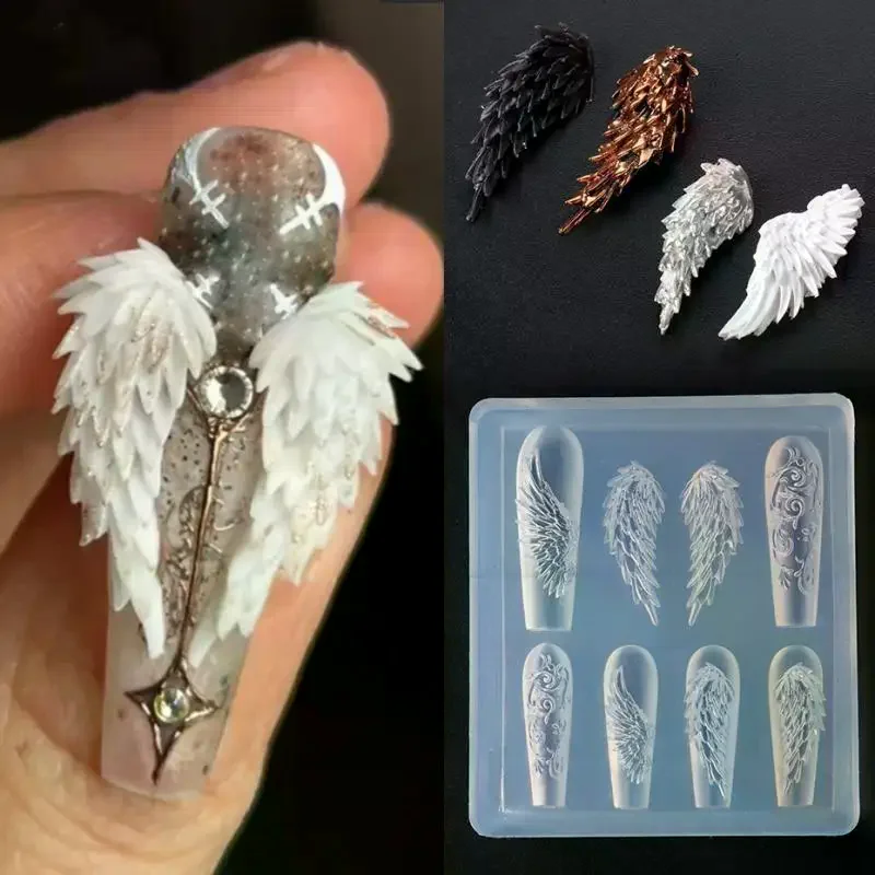 3D 실리콘 네일 몰드 꽃 리본 나비 네일 템플릿 투명 몰드 DIY 네일 아트 데코 스탬핑 플레이트 매니큐어 도구