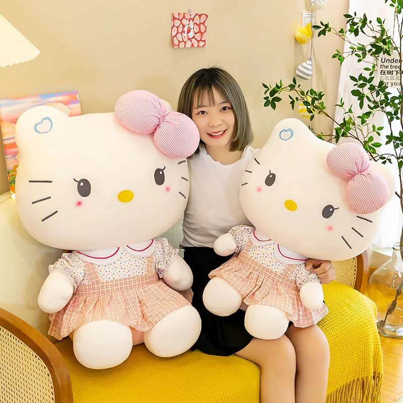 

Sanrio Kawaii Hello Kitty плюшевые игрушки KT Cat куклы оригинальные мягкие милые 35-75 см подарок для детей игрушки животные высокое качество девочка