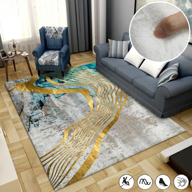 

Modern Light Luxury Large Area Carpet Living Room Home Decor Non-slip Mats Office Lounge Decoration Abstract Rugs for Bedroom