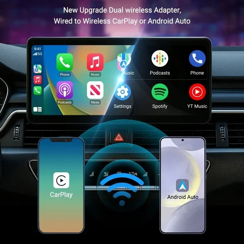 Mini Adattatore Wireless CarPlay Android Auto Wireless Dongle Wifi 5.8G Auto Connect Box Per iPhone Telefono Android Per Volvo Benz VW - Image 2