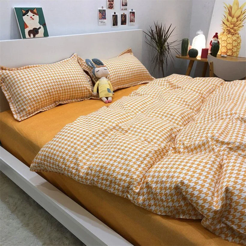 Set copripiumino griglia nordica con lenzuolo federa 220x240 trapunta 4 pezzi/3 pezzi biancheria da letto Set biancheria da letto biancheria da letto piumino moda