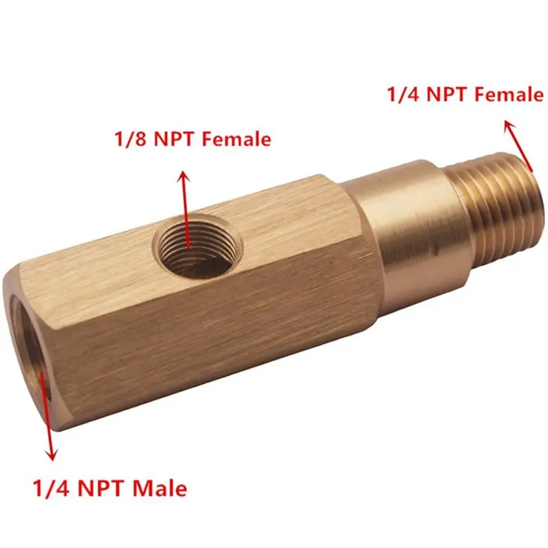 오일 압력 게이지 어댑터 황동 1/4 NPT SAAS T형 센더 BF용 BA FG 6/8용
