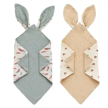 Snap Bibs For Baby Rabbit Ear Design Baby Bandana Drool Bibs Soft Comfortable Cotton Unisex Drooling Bib For Boys Girls 2