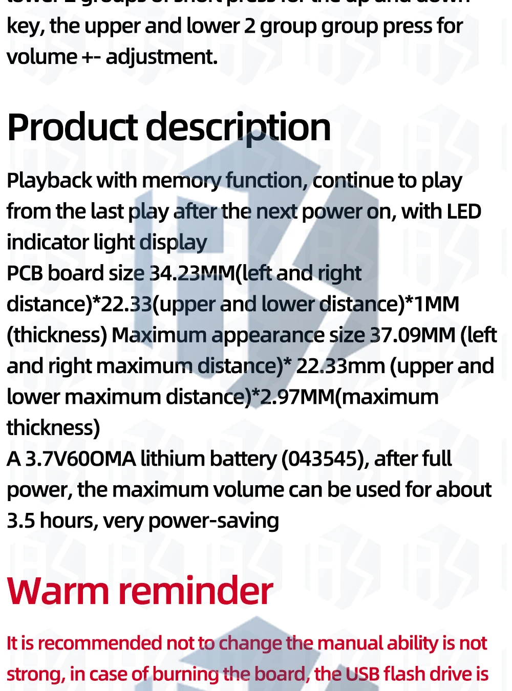 1~10 Stück GPD2846A 5V MP3-Audio-Decoder-Modul TF-Karten-Player 2W-Verstärker für Arduino – Detail 3