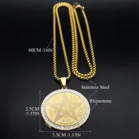 Collier amulette pentagrammaton pour femmes et hommes, en acier inoxydable, Talisman juif israélien, chaîne de pentacle, bijoux NZZZ499S02 6
