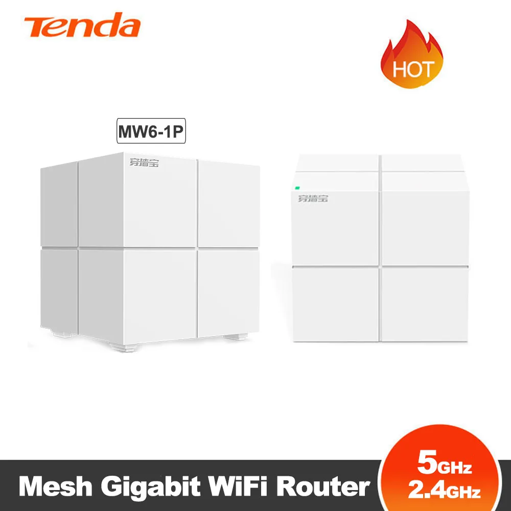 

Tenda Mesh MW6 Whole Home Mesh Gigabit WiFi Router System 11AC Daul Band 2.4G/5.0GHz WI-FI Repeater, APP Remote Manage 1 unit