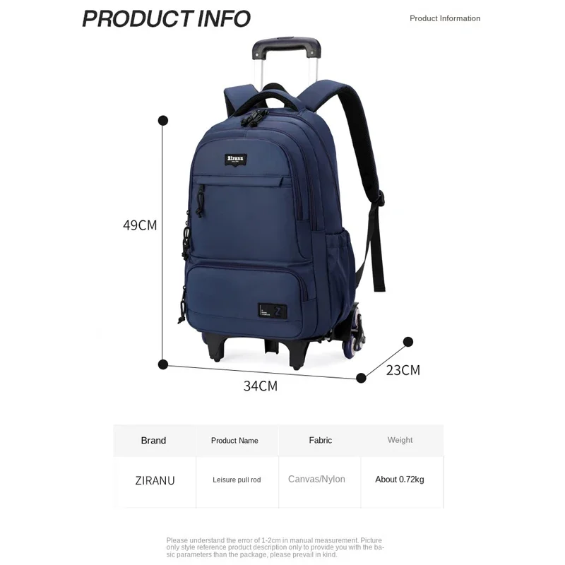 Children School bag with Wheels Students Backpacks For Boy Kids Trolley Bag Schoolbag Rolling Wheeled Backpack Travel Book Bag 6