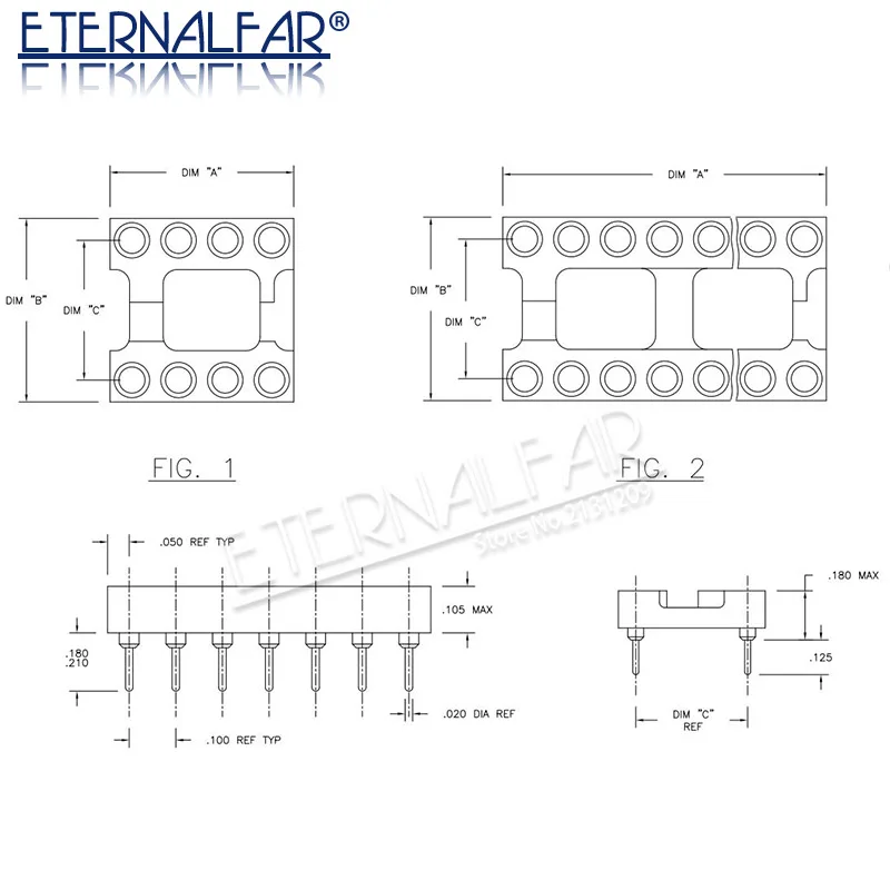 IC Sockets DIP8 DIP14 DIP16 DIP18 DIP20 DIP28 DIP40 Pins Round Hole 2.54 PCB Connector DIP Socket 6 8 14 16 18 20 28 32 40 pin ic socket pcb connector