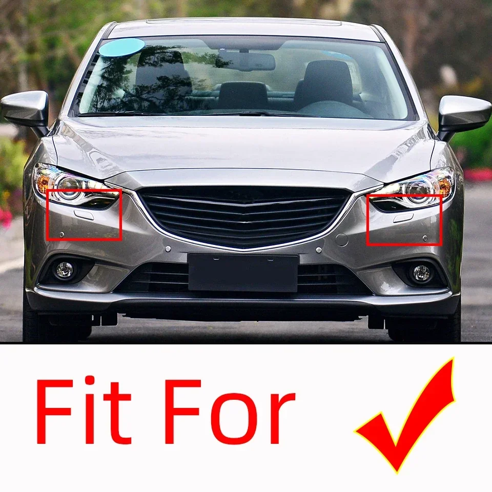 Car Headlight Washer Nozzle Cover Auto Part Front Bumper Headlamp Washer Spray Nozzle Cover Cap Mazda 6 Atenza 2014 2015 Headlight Cleaning Jet Lid Trim