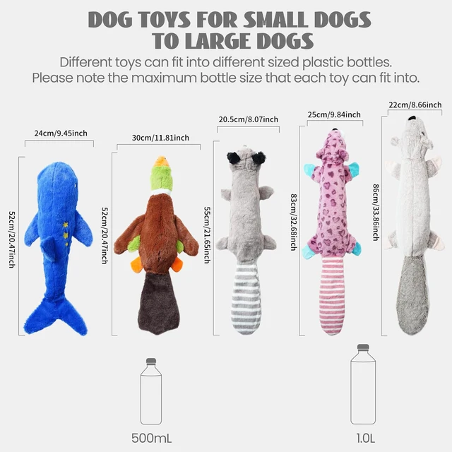 Dog Squeaky Toys, Crinkle Plush Dog Toys, No Stuffing Dog Toys for Small Medium Large Dogs, Stuffless Puppy Toys for Boredom 2