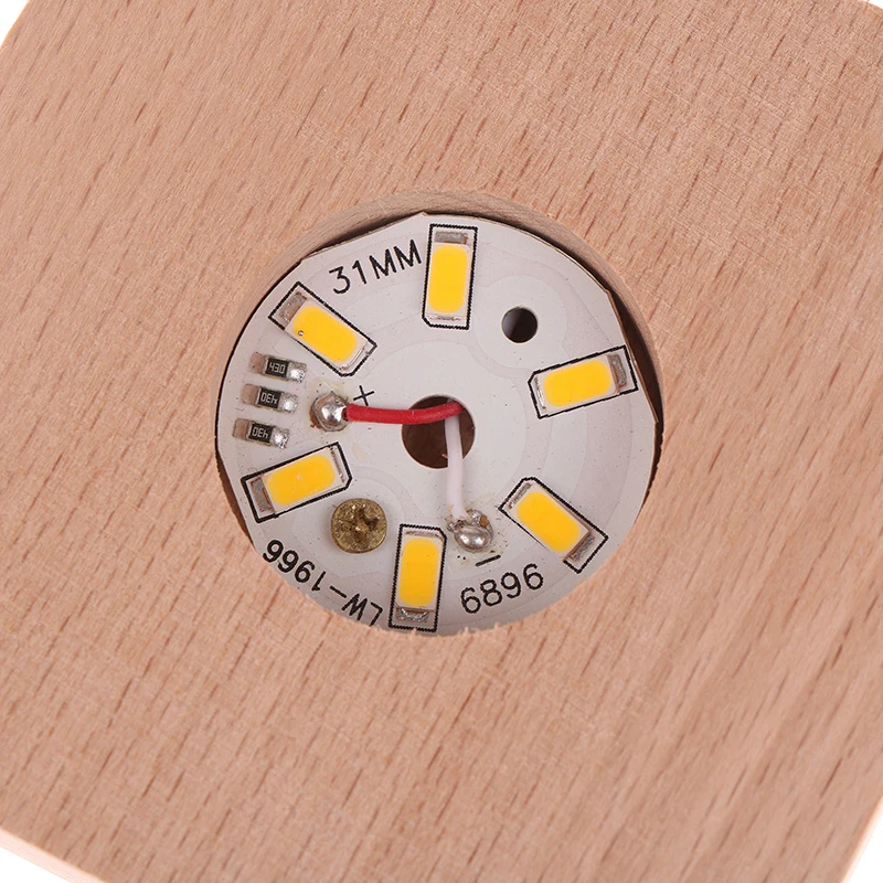 정사각형 나무 램프 홀더, 5-10CM 솔리드 USB LED 야간 조명, DIY 데스크탑 장 램프