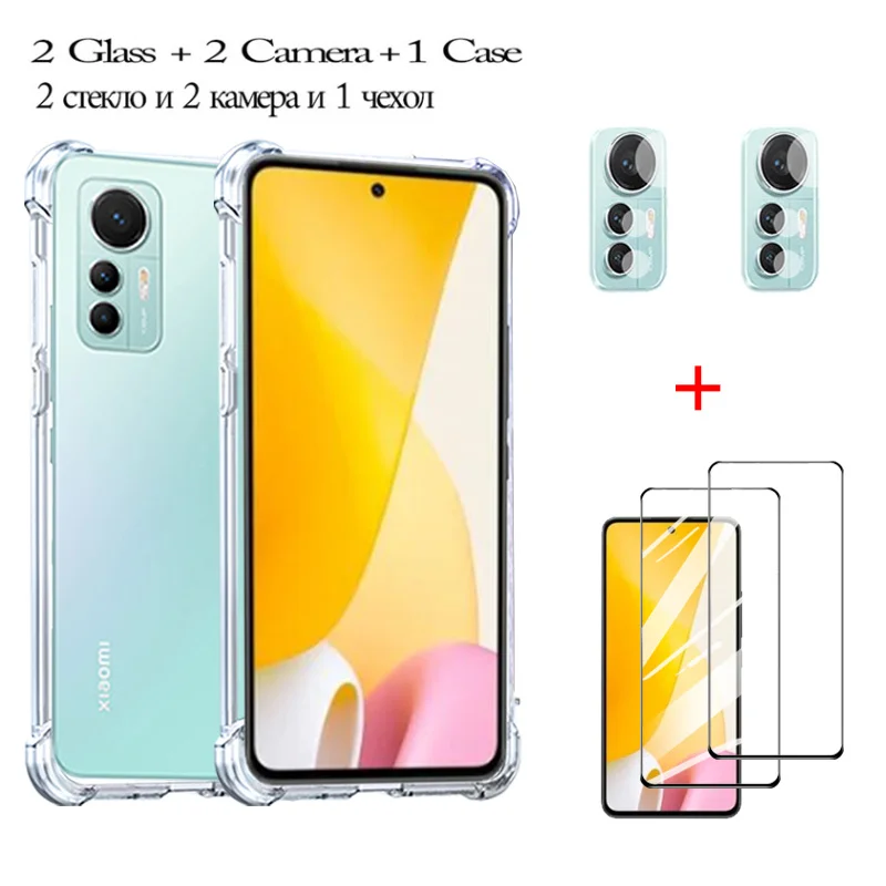 case&screen protector for xiaomi 13 cover xiaomi 12 T Pro glass protector  for xiaomi 11t pro xiaomi 12 lite transparent case xiaomi-13 funda -  AliExpress